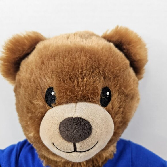 Build A Bear Happy Birthday Bear Plush Brown Teddy Blue T-Shirt Stuffed Animal - Picture 2 of 13
